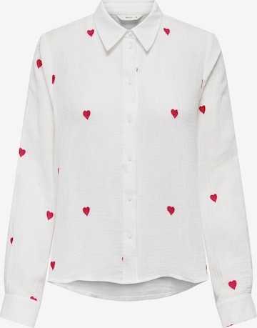 ONLY Блуза 'ONLHEART' в бяло: отпред