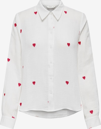 ONLY Bluse 'ONLHEART' i S i rød / hvid, Produktvisning