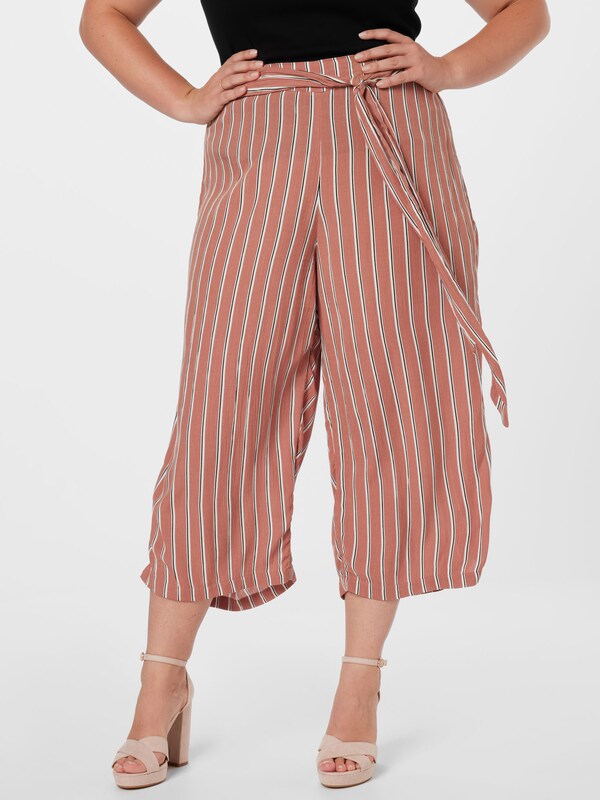 ABOUT YOU Curvy Wide leg Pants 'Delia' in Auburn, White