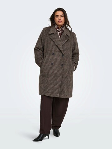 ONLY Carmakoma Between-seasons coat in Brown: front