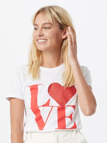 T-shirt 'LOVE LIFE' ONLY en blanc : devant