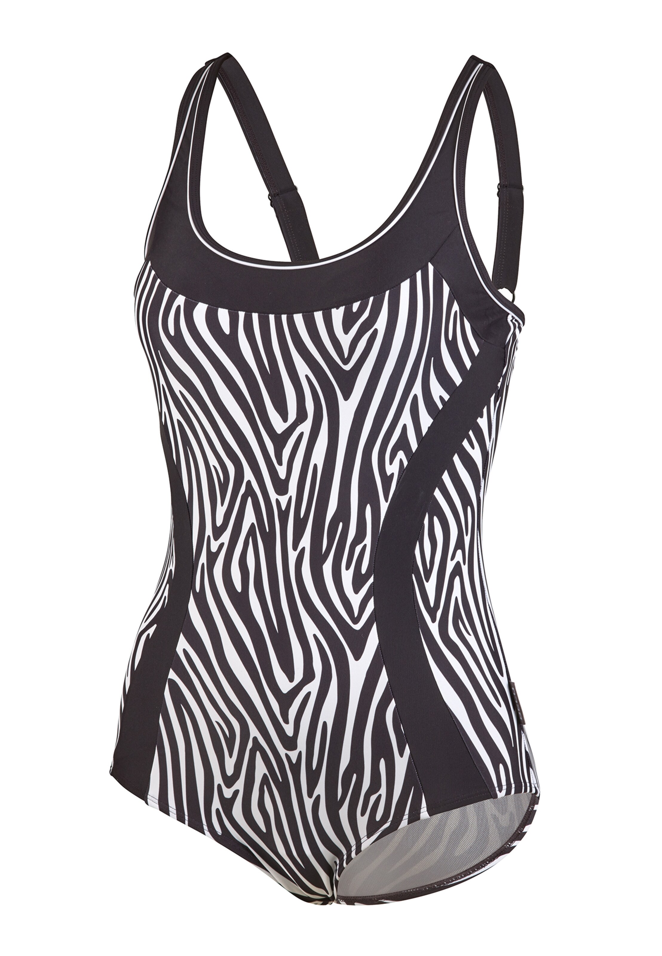 BECO the world of aquasports Bustier Badeanzug 'Zebra Vibes' in Schwarz