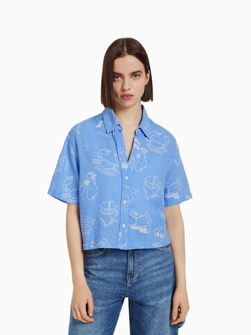 Camicia da donna di Bershka in blu: frontale