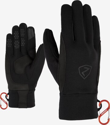 ZIENER Athletic Gloves 'GUSTY TOUCH' in Black: front