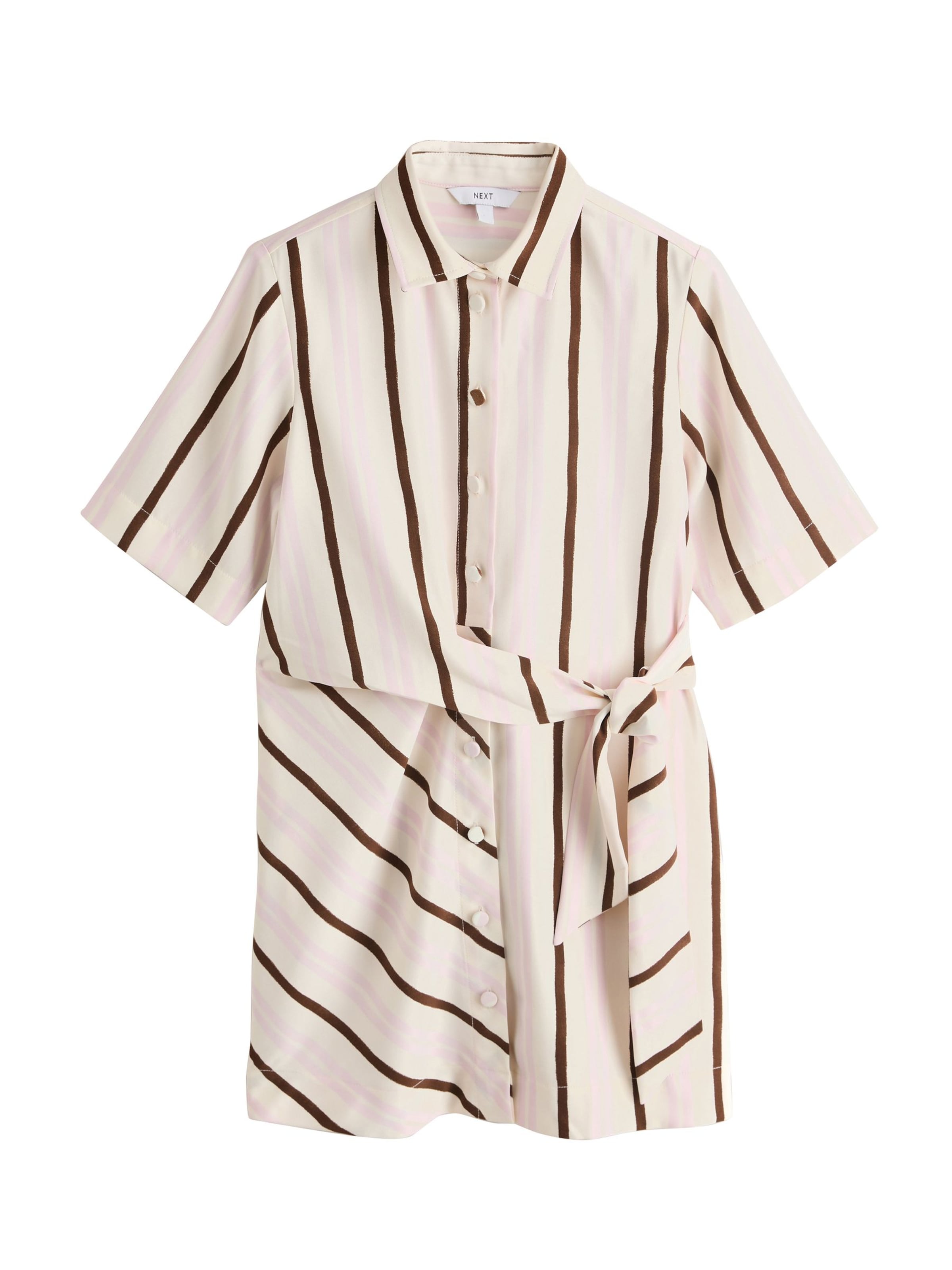 Next Vestido camisero en 38 en ecru / marrón / rosa, Vista del producto