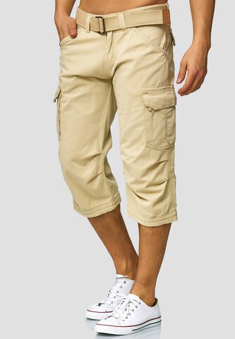 INDICODE JEANS Regular Shorts 'Nicolas Check' in Beige