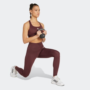 ADIDAS PERFORMANCE Bygelfri Sportbehå 'Powerreact' i röd