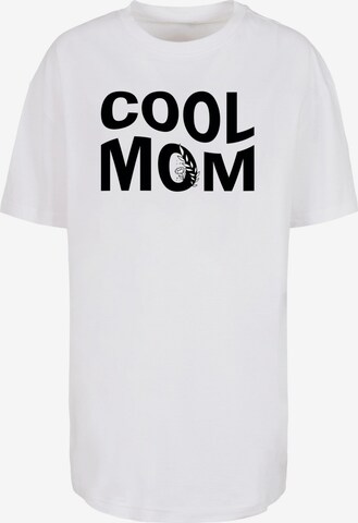 Maglia extra large 'Mothers Day - Cool Mom' di Merchcode in bianco: frontale