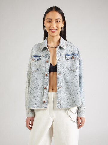 GUESS Tussenjas in Blauw: voorkant