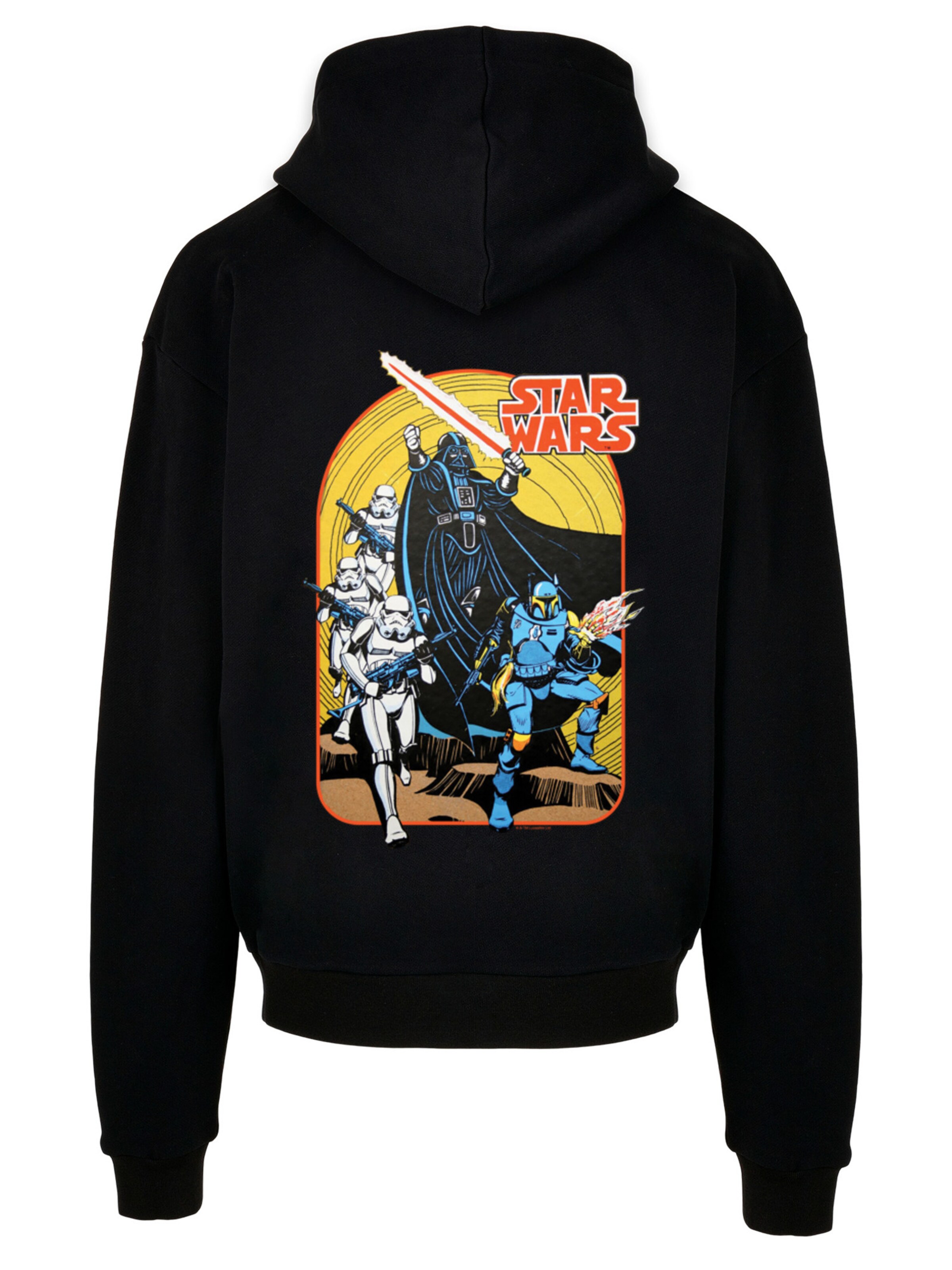 F4NT4STIC Sweatshirt 'Star Wars Vintage Comic Scene' in Zwart: voorkant