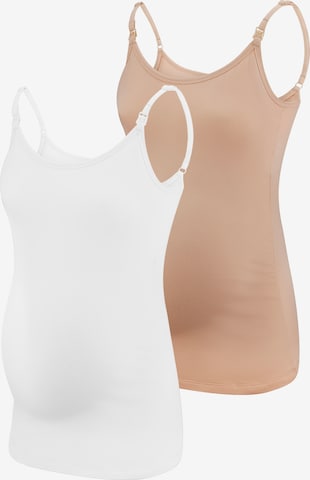 M.M.C. Top 'Stilltop' in Beige: front