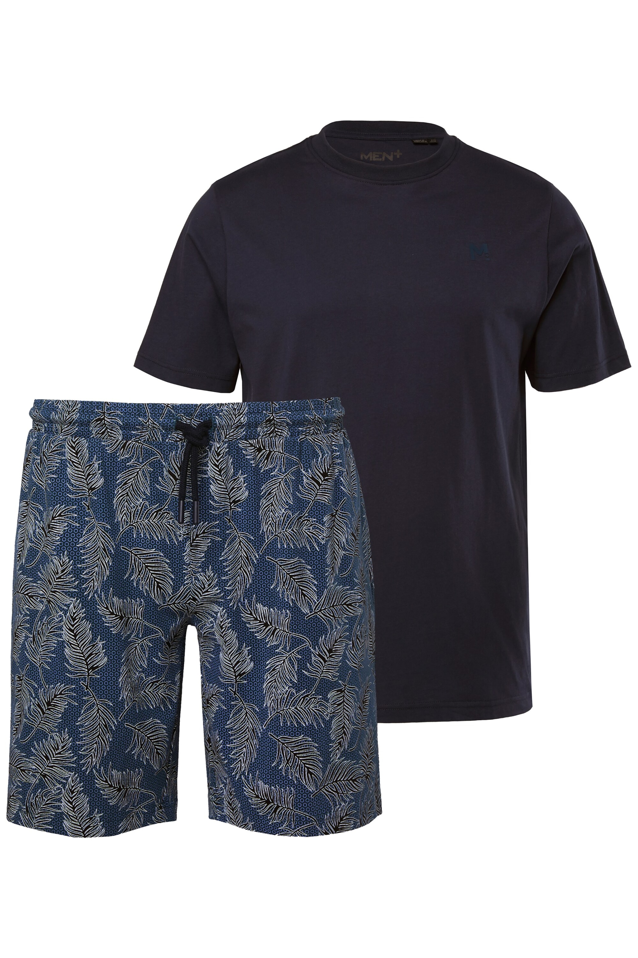 Men Plus Pyjama kort in Blauw: voorkant