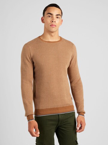 BLEND Пуловер в кафяво: отпред
