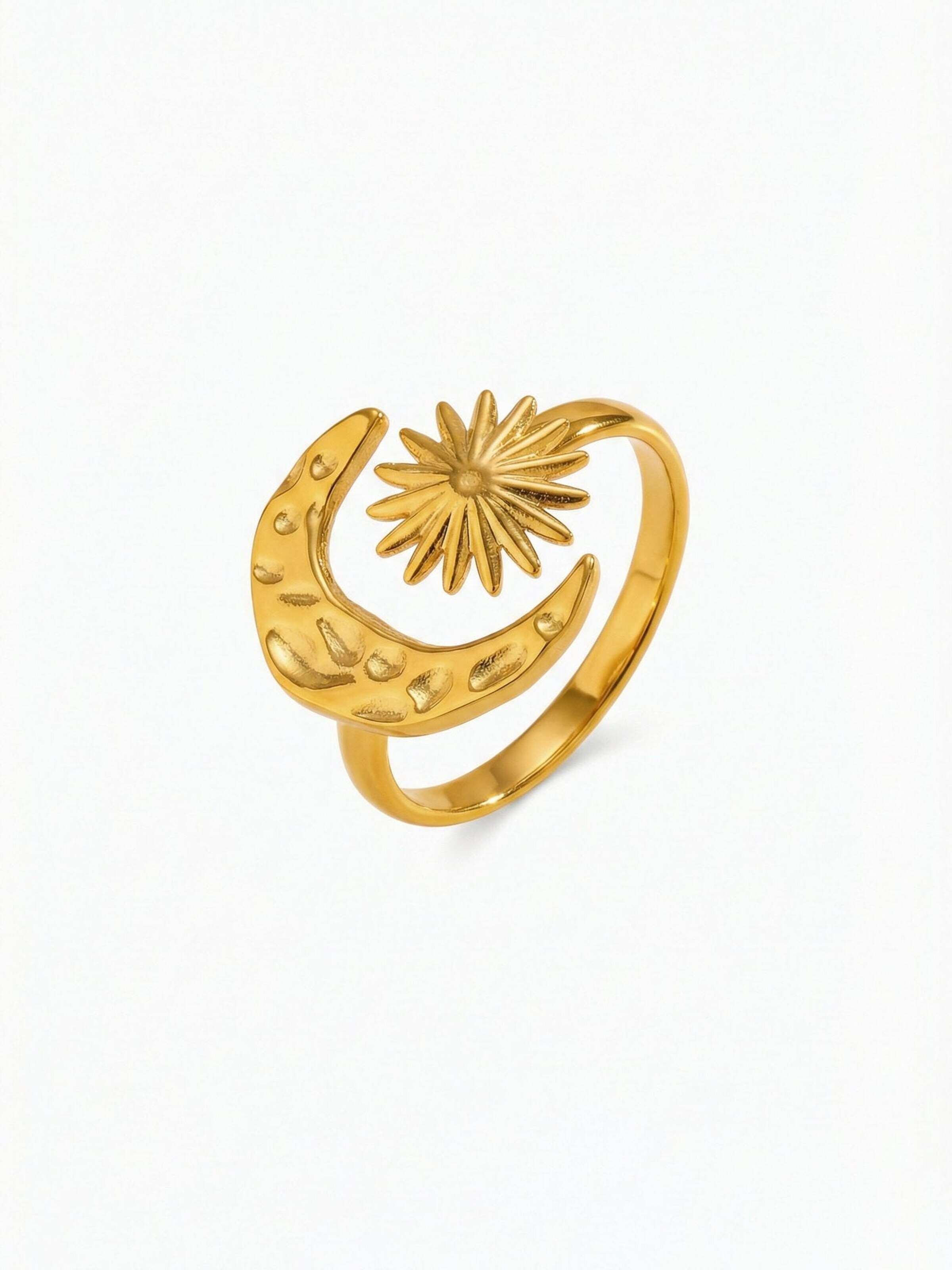 Nemomatheo Ring 'Luna Bloom – Mond & Blume Ring' in Gold