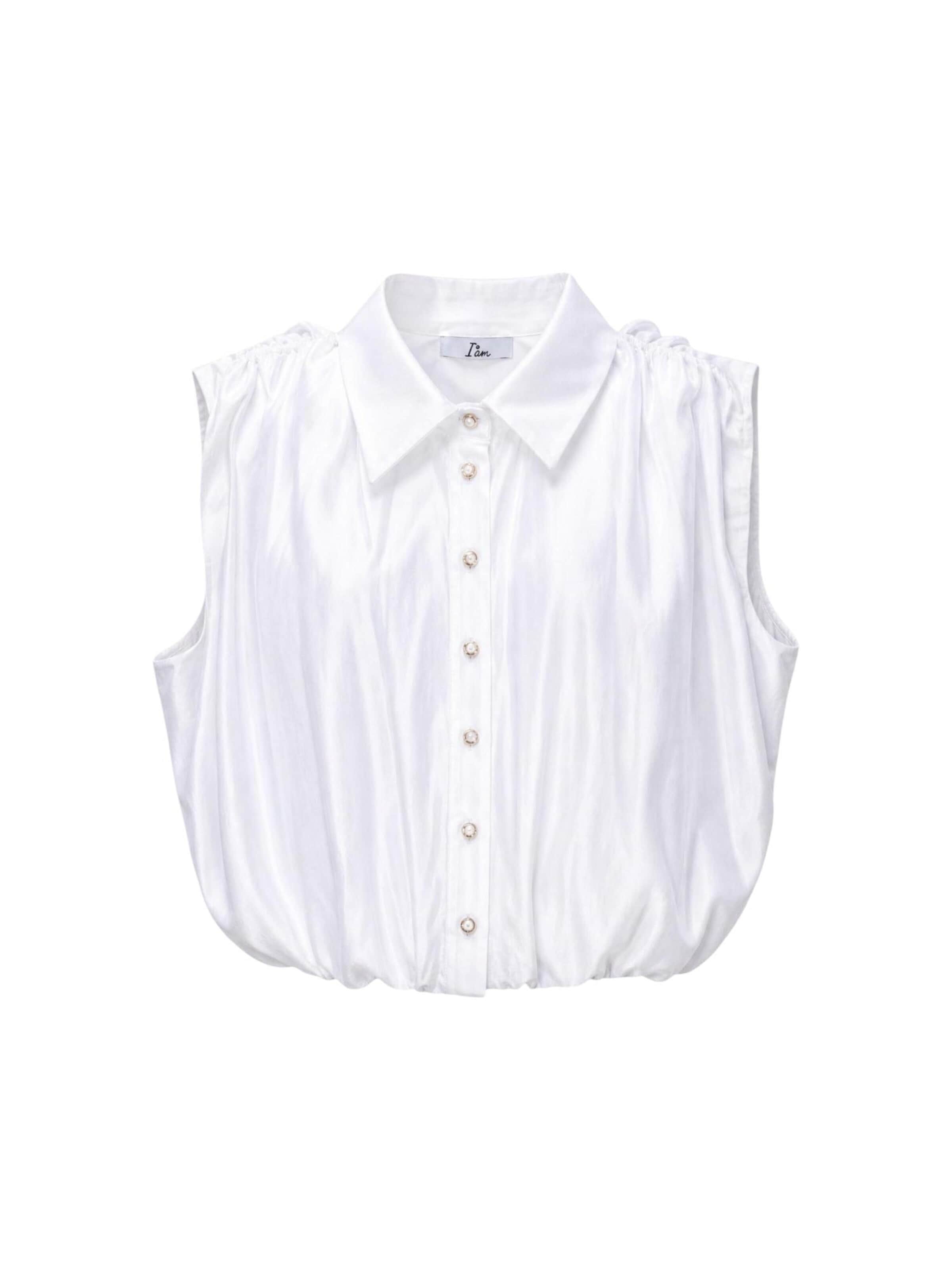 I AM Shirt 'Blusa Tencel Smanicata 26104' in White: front