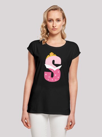 F4NT4STIC Shirt 'Disney Alphabet S Is For Sleeping Beauty' in Black: front