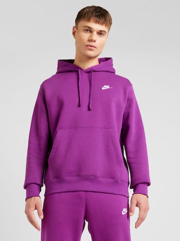 Nike Sportswear Regular Fit Collegepaita 'Club Fleece' värissä lila: edessä