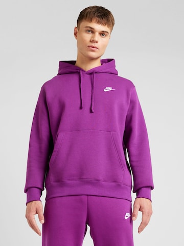 Nike SportswearRegular Fit Sweater majica 'Club Fleece' - ljubičasta boja: prednji dio