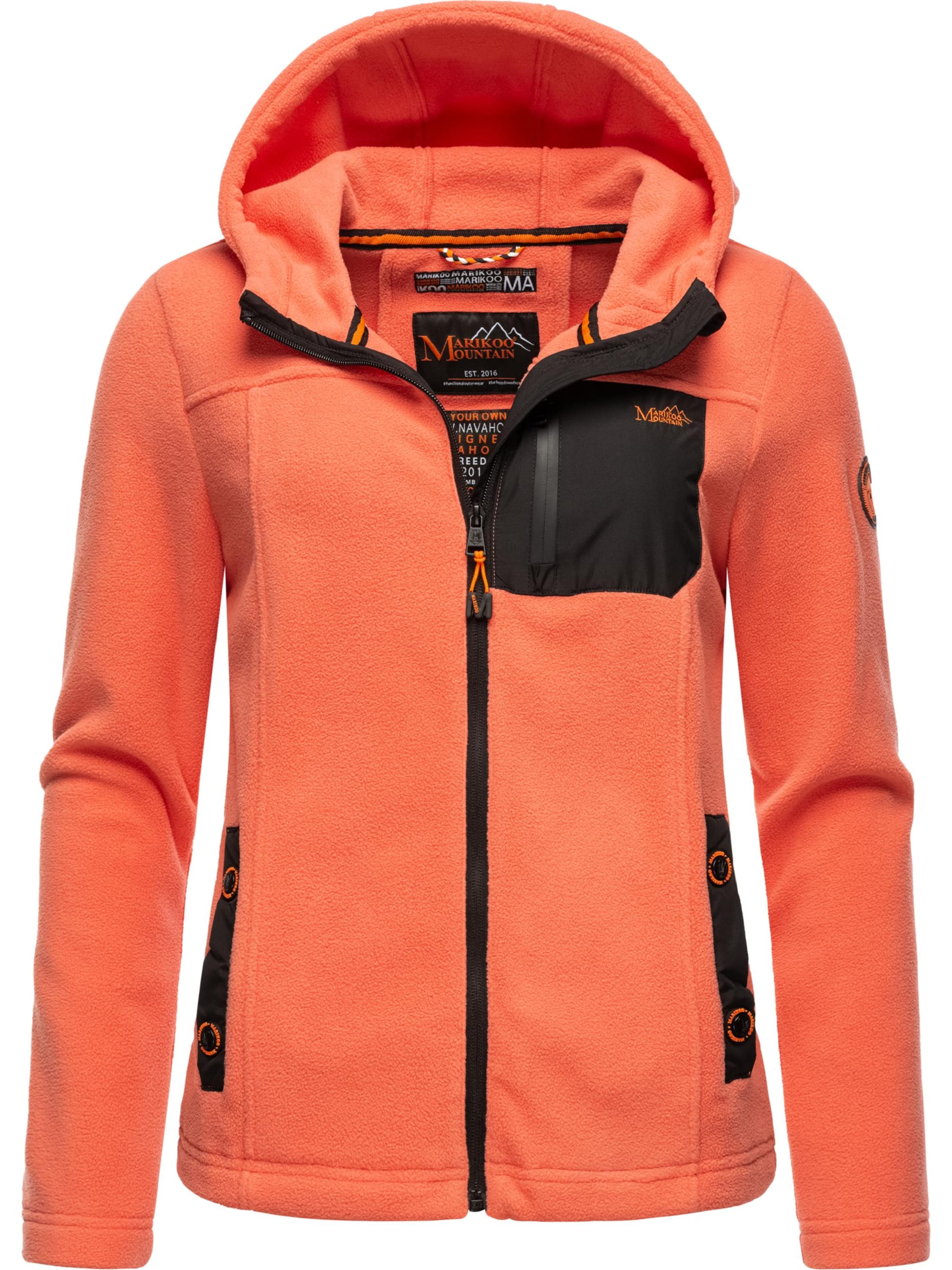 MARIKOO Fleece Jacket 'Mount Iwaki' in Orange: front