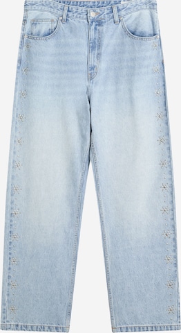 BershkaBaggy Traperice - plava boja: prednji dio