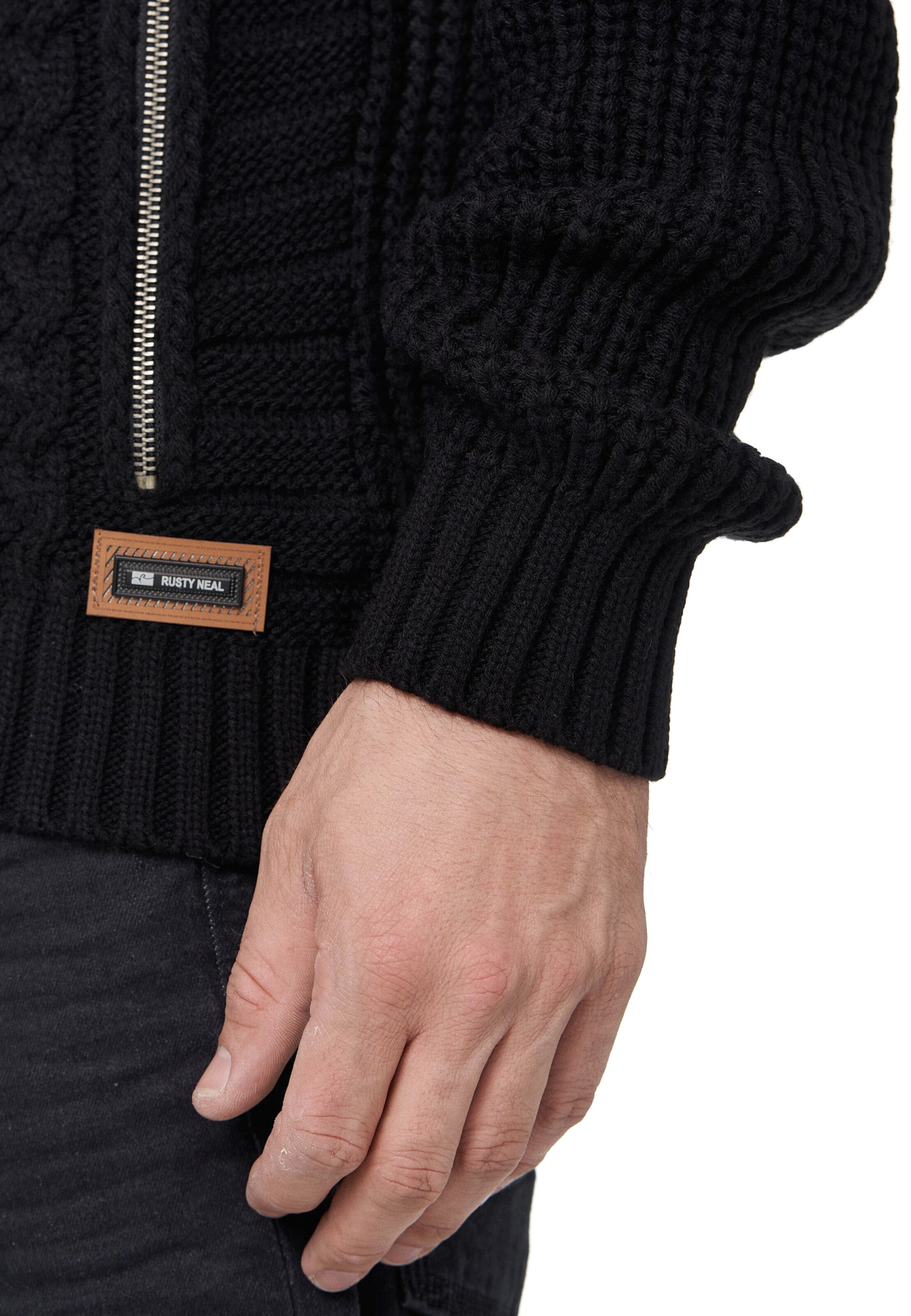 Rusty Neal Knit cardigan in Black