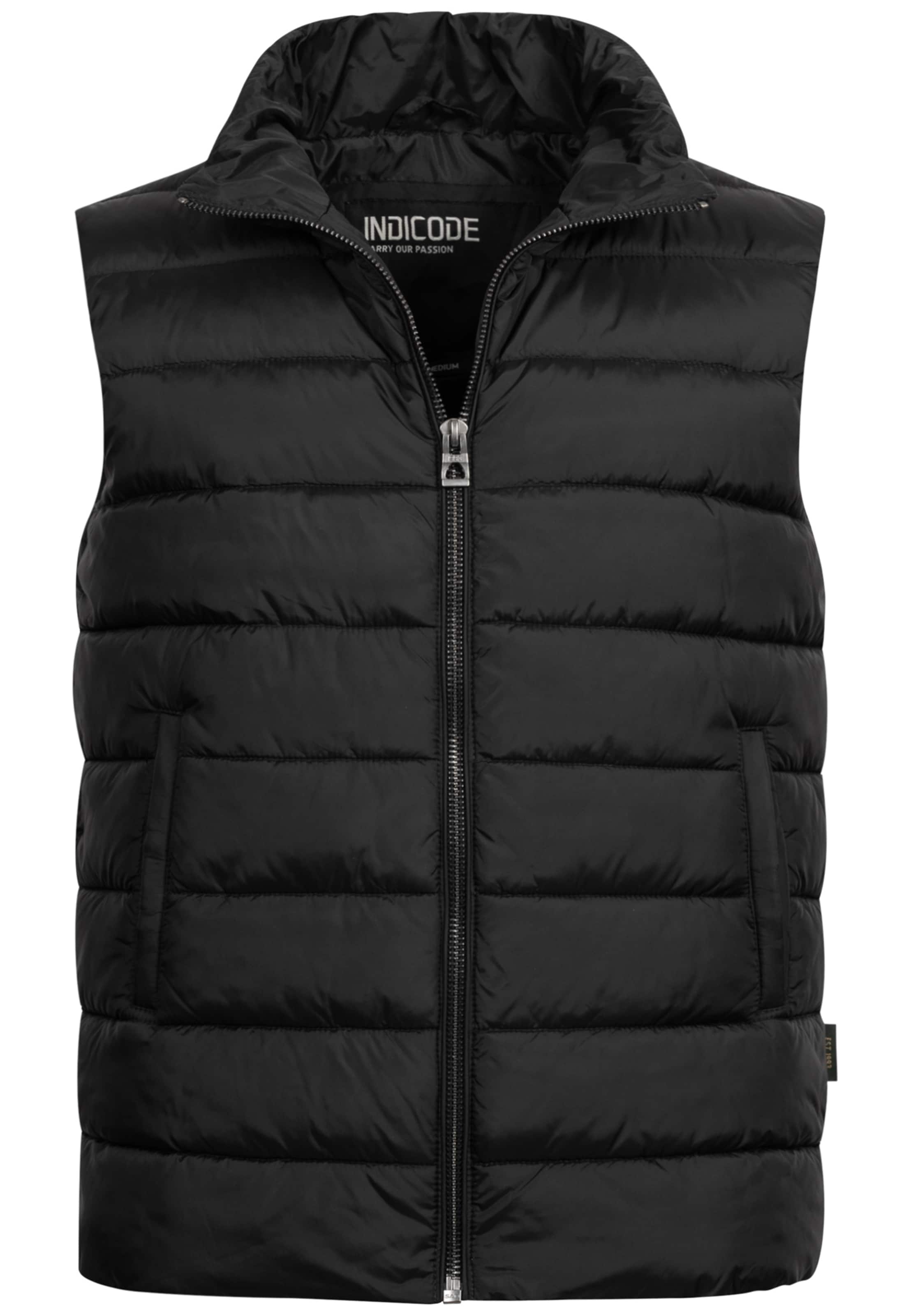 INDICODE JEANS Vest 'Gibbon' in Black: front