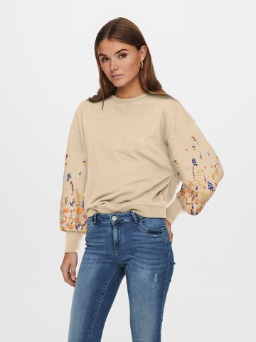 ONLY Sweatshirt 'BROOKE' i beige: framsida