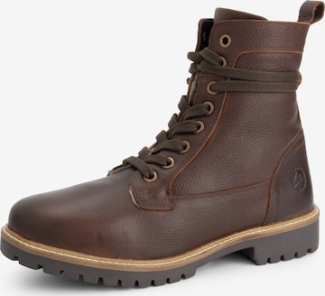 Travelin Snørestøvler 'Trongsberg' i brun: forside