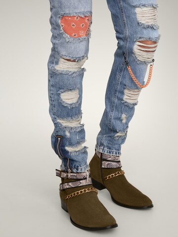 MAD TIGERS Bootsit 'SNAKE BUCKLE' värissä vihreä