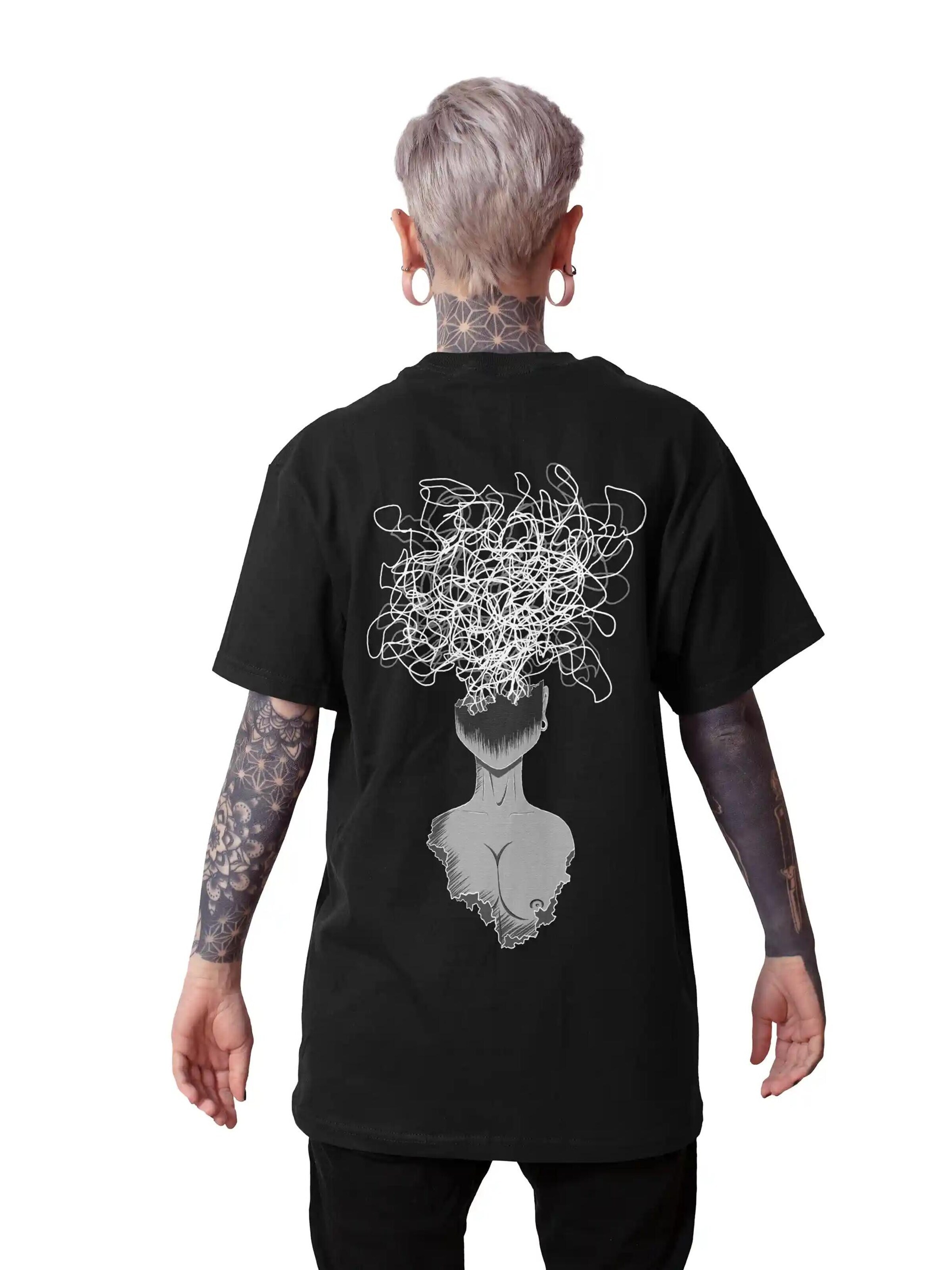 T-Shirt 'Overthinking' JustDepressed Clothing en noir