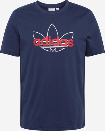 Skinny T-Shirt ADIDAS ORIGINALS en bleu : devant