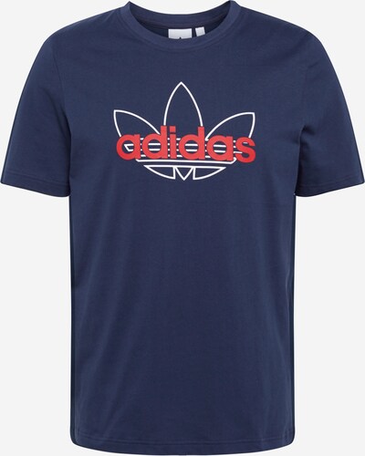 ADIDAS ORIGINALS T-Shirt in dunkelblau / rot / weiß, Produktansicht