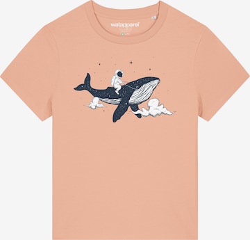 T-shirt ' Spacewhale ' Watapparel en orange : devant
