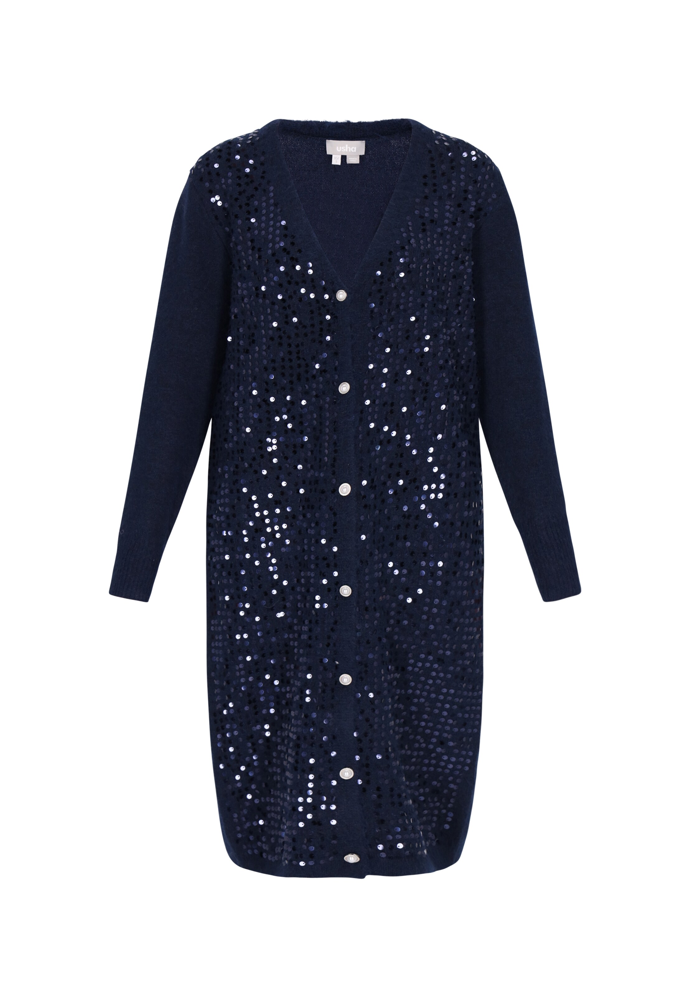 Usha Knit Cardigan in Blue: front