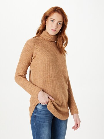 PIECES Пуловер 'ELLEN' в кафяво: отпред