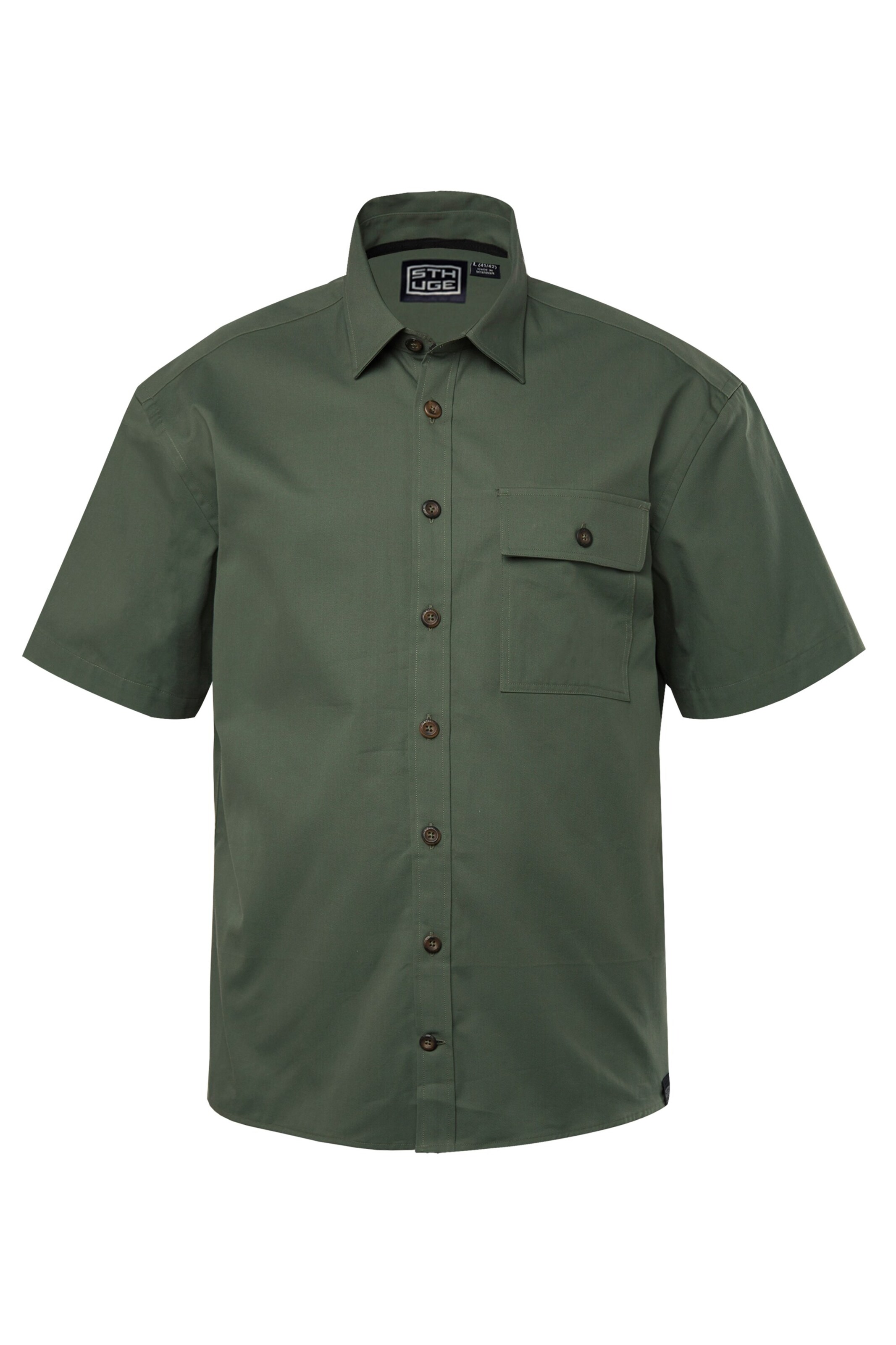 STHUGE Regular fit Overhemd in Groen: voorkant