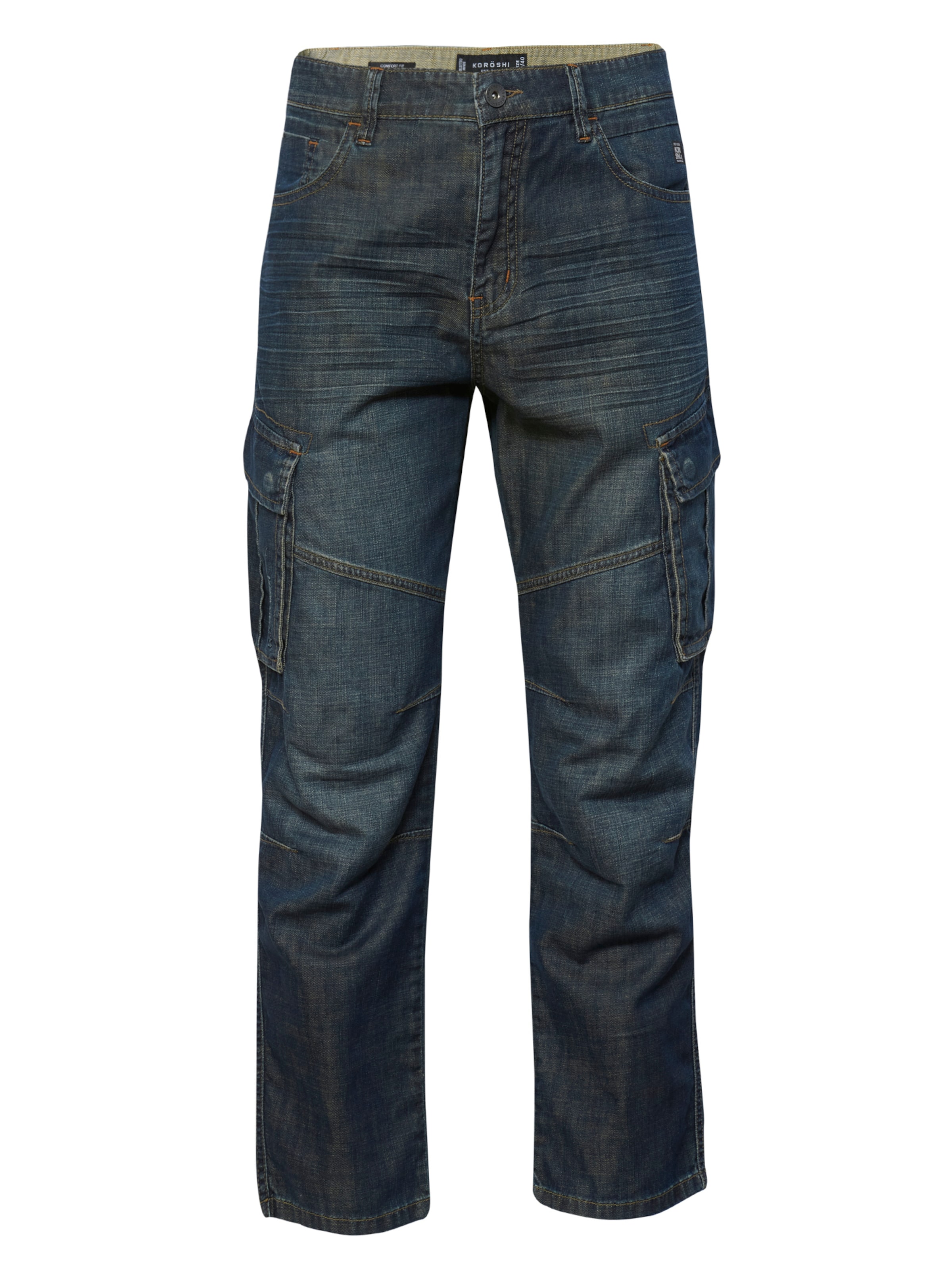 KOROSHI regular Τζιν cargo σε μπλε: μπροστά