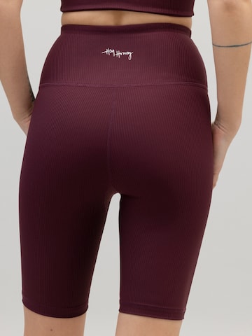 Hey Honey Skinny Leggings 'Biker Ribbed' in Rood