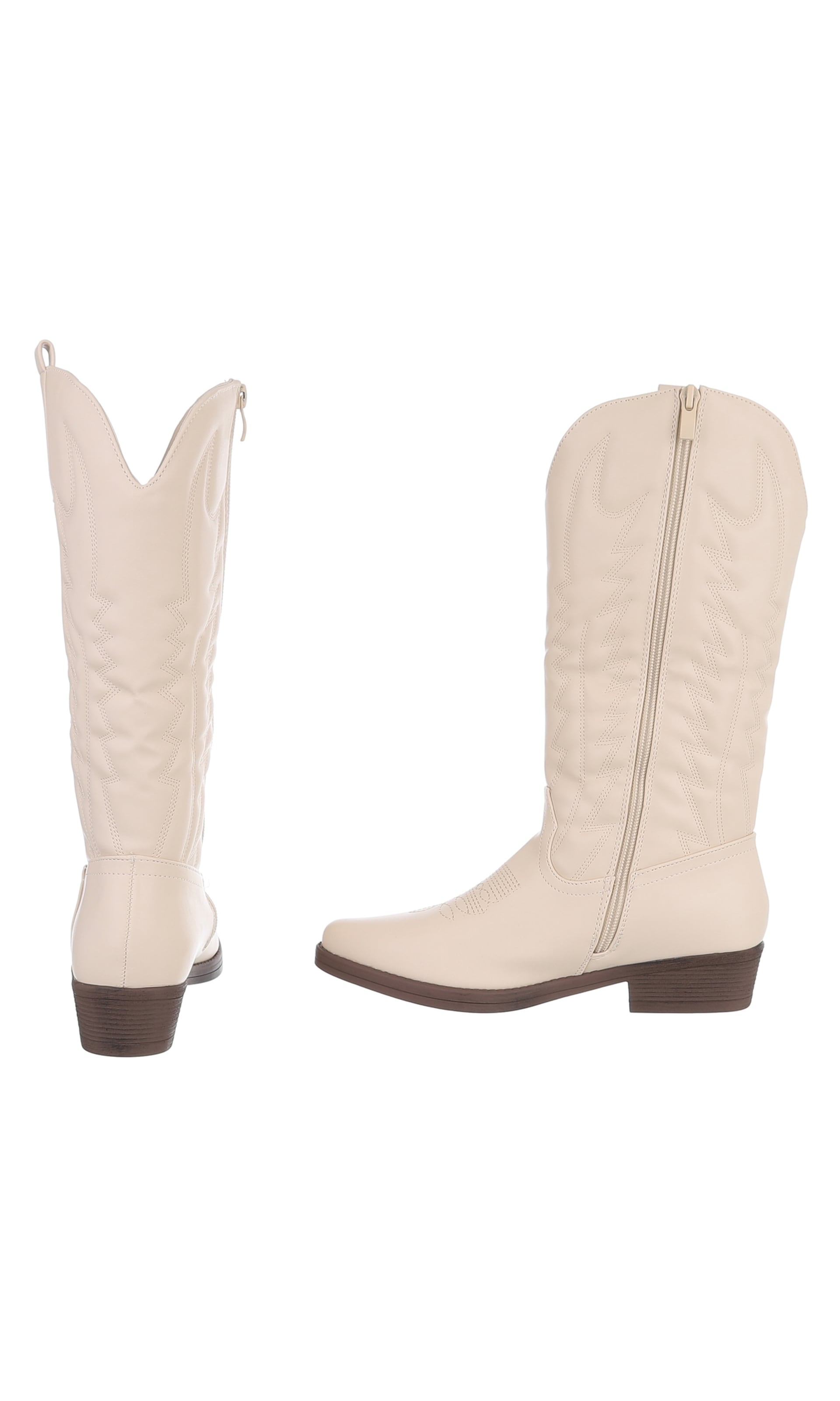 Ital-Design Cowboy Boots in Beige
