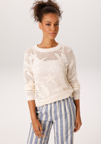 Aniston CASUAL Pullover in Beige: Vorderseite