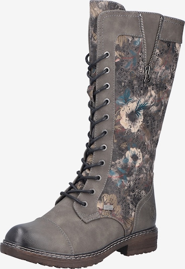 Rieker Schnürstiefel in beige / taupe / petrol / schwarz, Produktansicht
