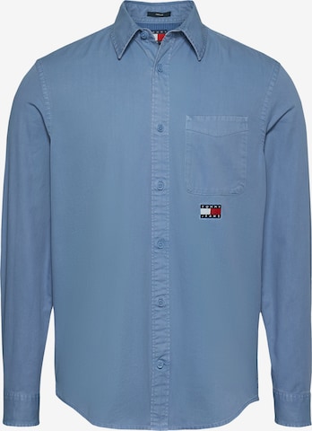 Tommy Jeans Regular Fit Hemd in Blau: Vorderseite