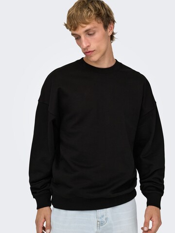 Only & Sons Sweatshirt 'ONSLucas' in Zwart: voorkant
