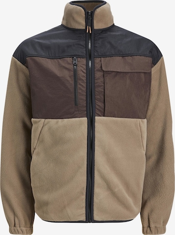 Veste de survêtement JACK & JONES en beige : devant