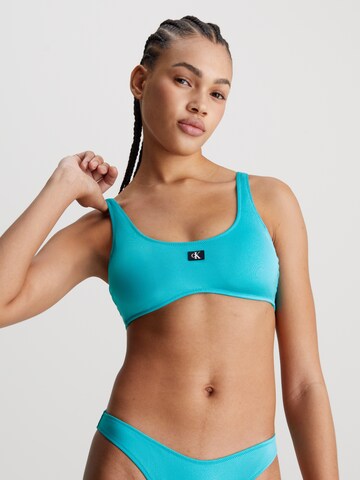 Calvin Klein Swimwear Bralette Bikini Top in Blue: front