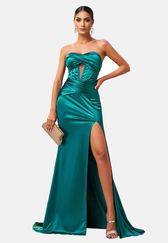 Moda Minx Abendkleid 'Daisy Long Slit Dress' in Grün: Vorderseite