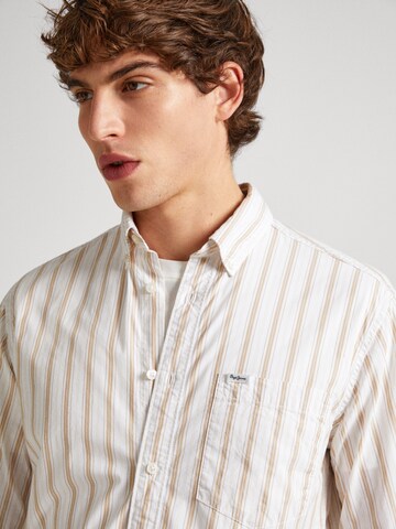 Pepe Jeans Regular fit Button Up Shirt 'Preston' in White