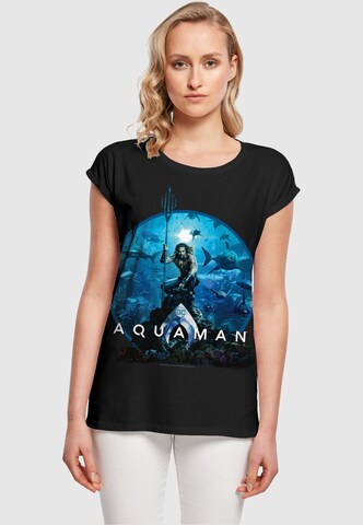 ABSOLUTE CULT T-Shirt 'Aquaman - Circle Poster' in Schwarz: Vorderseite