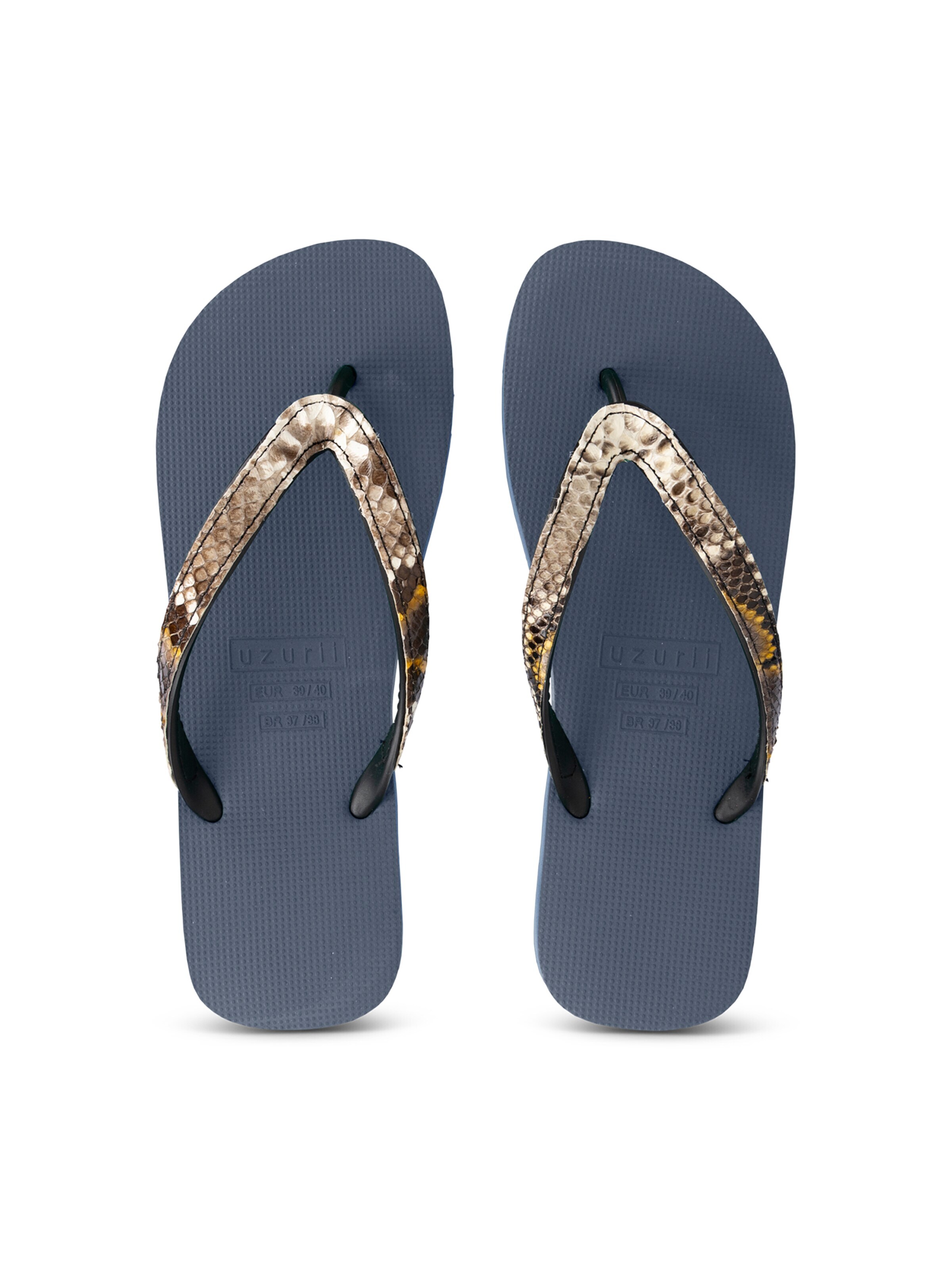 Uzurii Luxury Footwear Zehentrenner 'Python' in Braun