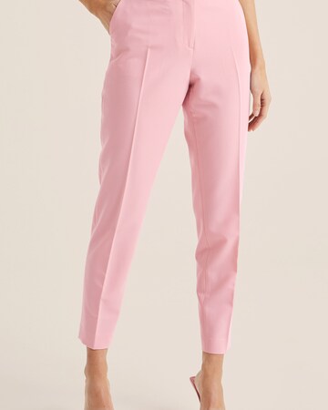 WE Fashion Slimfit Stoffbukse i rosa